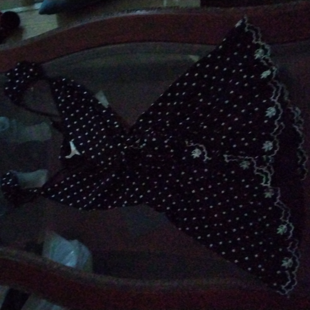 White and black poka dot dress